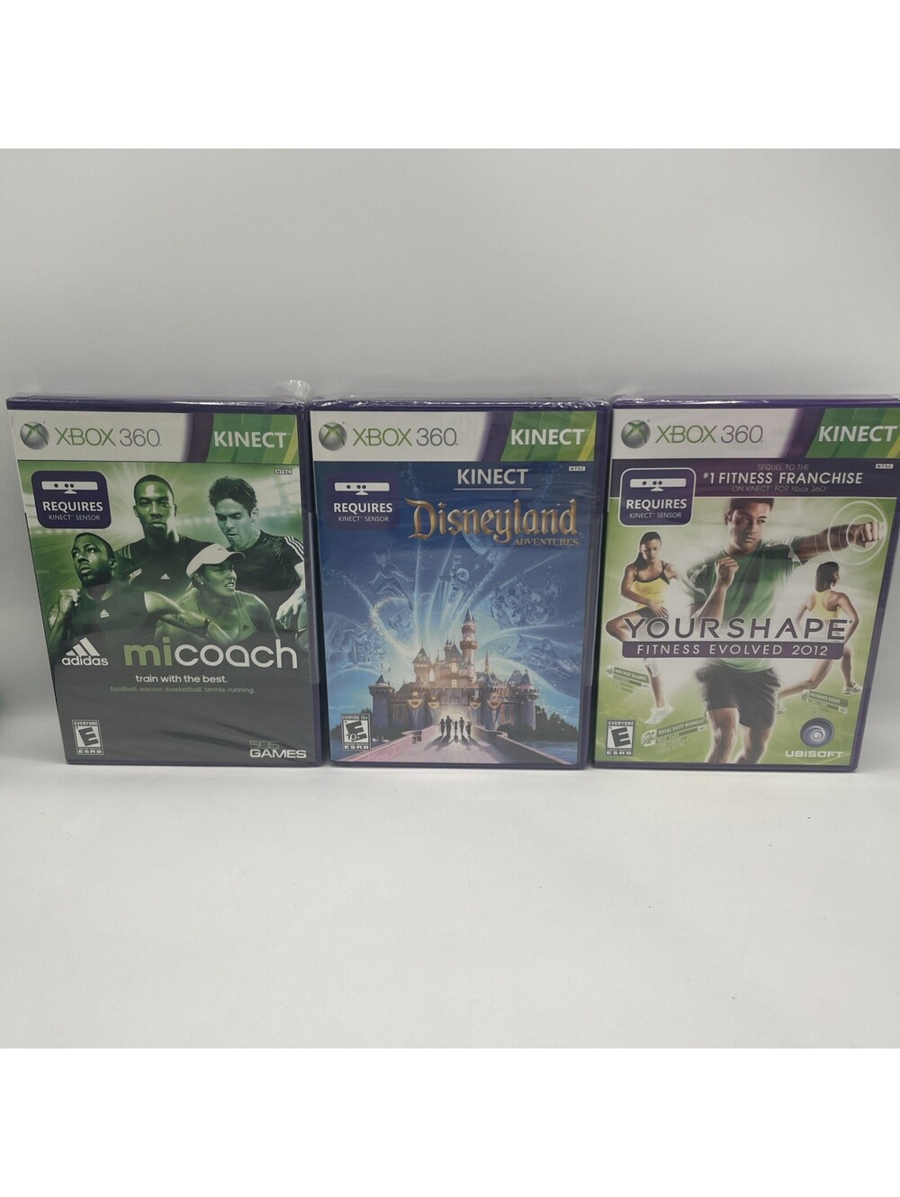 Xbox 360 Kinect Video Game Lot Of 3 Adventure Disneyland Fitness - New SEALED